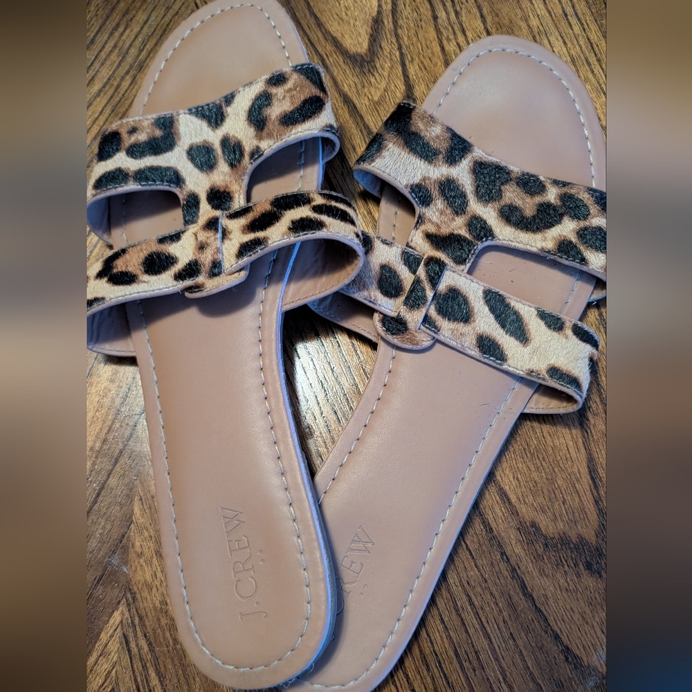 J. Crew Leopard Print Women's Sandals size 10